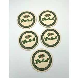 Vintage Grolsch Coasters Lot of 5 Beer from Holland 4.25" D Paper Barware